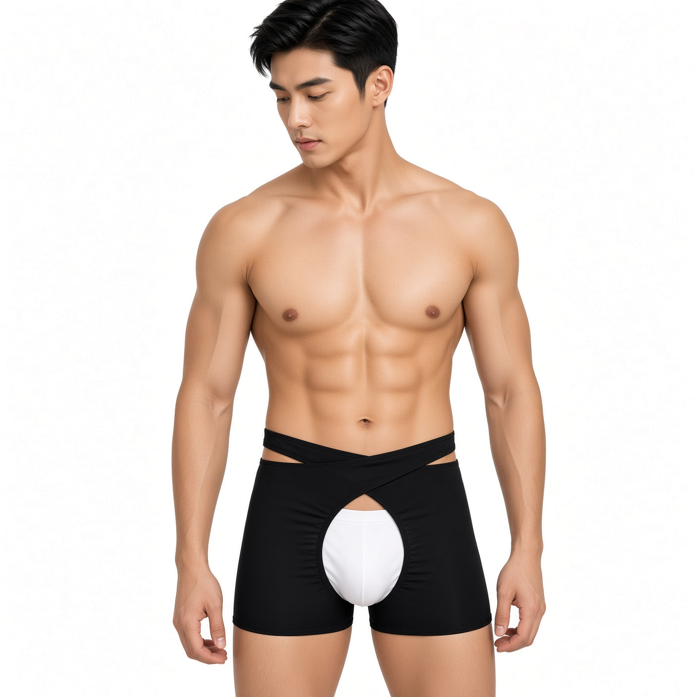 กางเกงในแบบสองขาเปิดเป้าเปิดก้น ขนาดฟรีไซส์ ( รหัส NG2936 )
