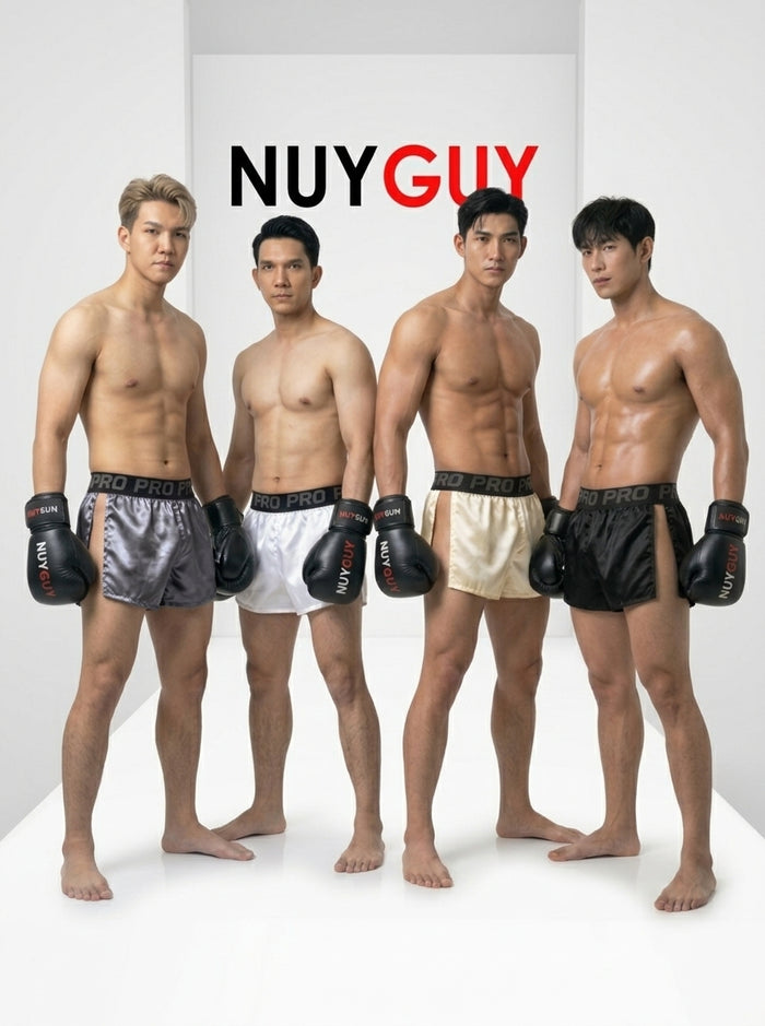 NUYGUY BOXING กางเกงบอกเซอร์ผ่าข้างไสตล์กางเกงมวย ( รหัส NG1043 )
