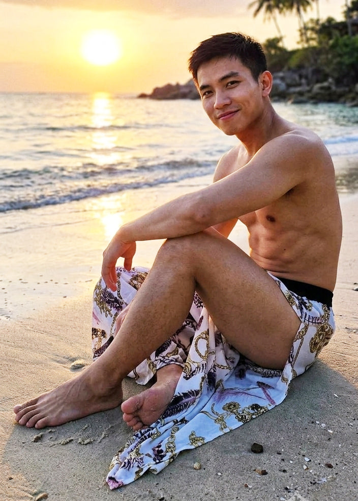islander กางเกงชายหาดขายาวผ่าข้าง ( รหัส ID15 )