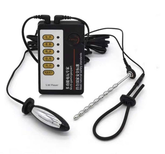 แท่งกระตุ้นจุดจีสปอต 2 IN 1 + แท่งแสตนเบสสอดรูฉี่ แบบปล่อยกระแส Electric shock ได้ ( รหัส RD142 )
